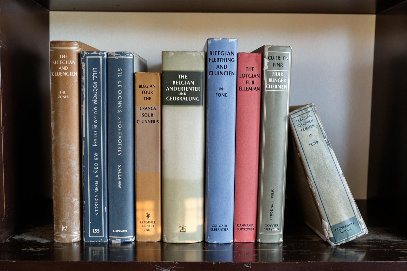 Volumes belges du XXe siècle avec jaquettes défraîchies
